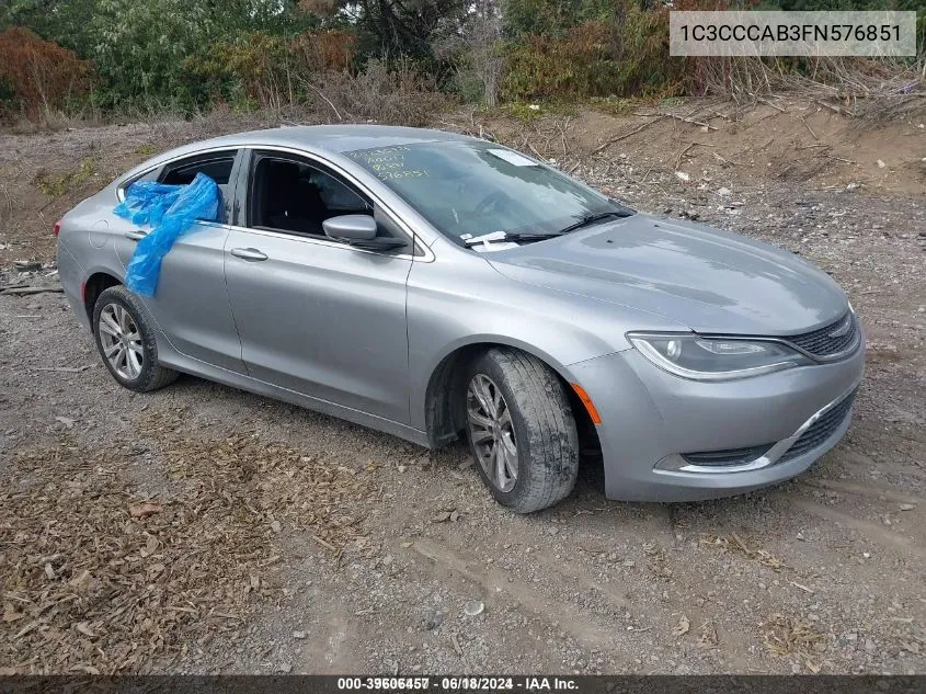 1C3CCCAB3FN576851 2015 Chrysler 200 Limited