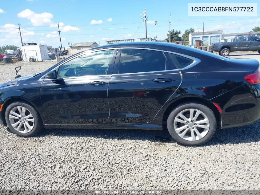 2015 Chrysler 200 Limited VIN: 1C3CCCAB8FN577722 Lot: 39657043