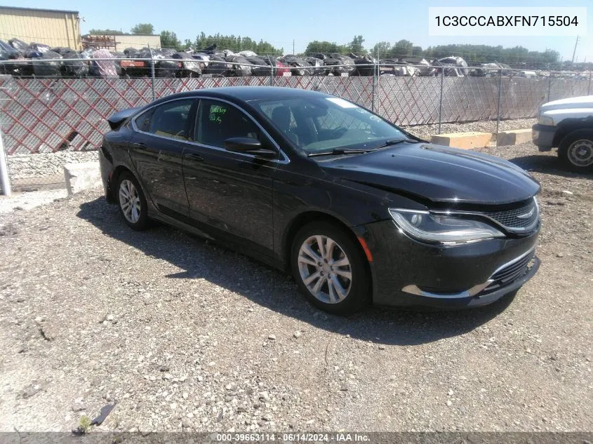 2015 Chrysler 200 Limited VIN: 1C3CCCABXFN715504 Lot: 39663114