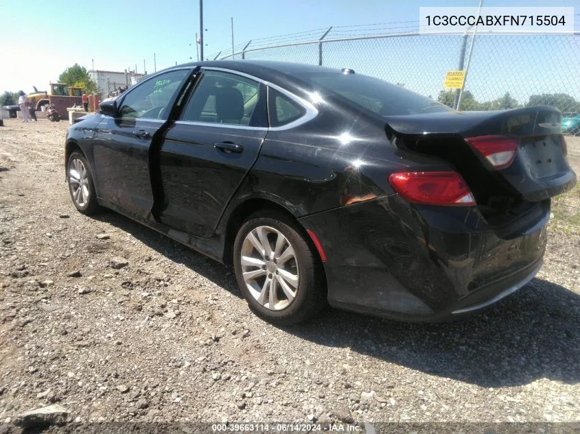 2015 Chrysler 200 Limited VIN: 1C3CCCABXFN715504 Lot: 39663114