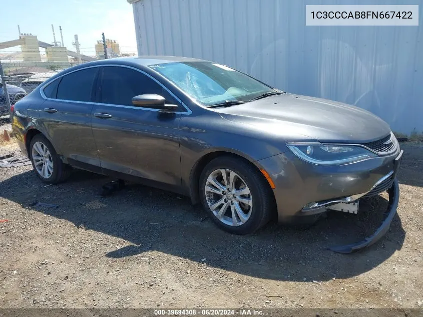 1C3CCCAB8FN667422 2015 Chrysler 200 Limited