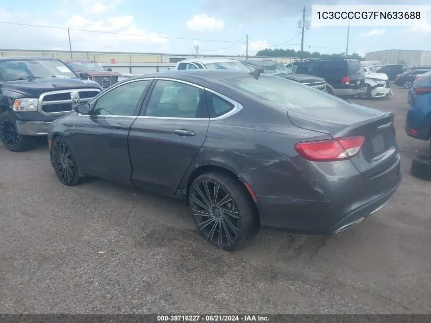 2015 Chrysler 200 C VIN: 1C3CCCCG7FN633688 Lot: 39716227