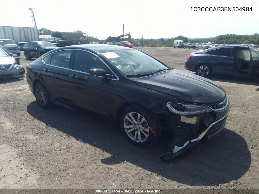 2015 Chrysler 200 Limited VIN: 1C3CCCAB3FN504984 Lot: 39727454