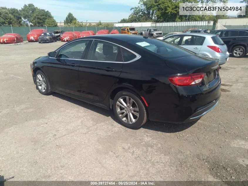 1C3CCCAB3FN504984 2015 Chrysler 200 Limited