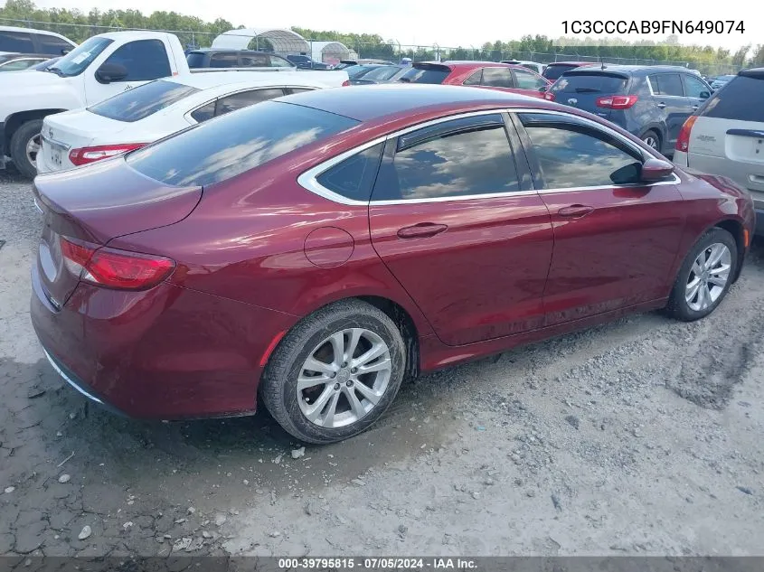 1C3CCCAB9FN649074 2015 Chrysler 200 Limited