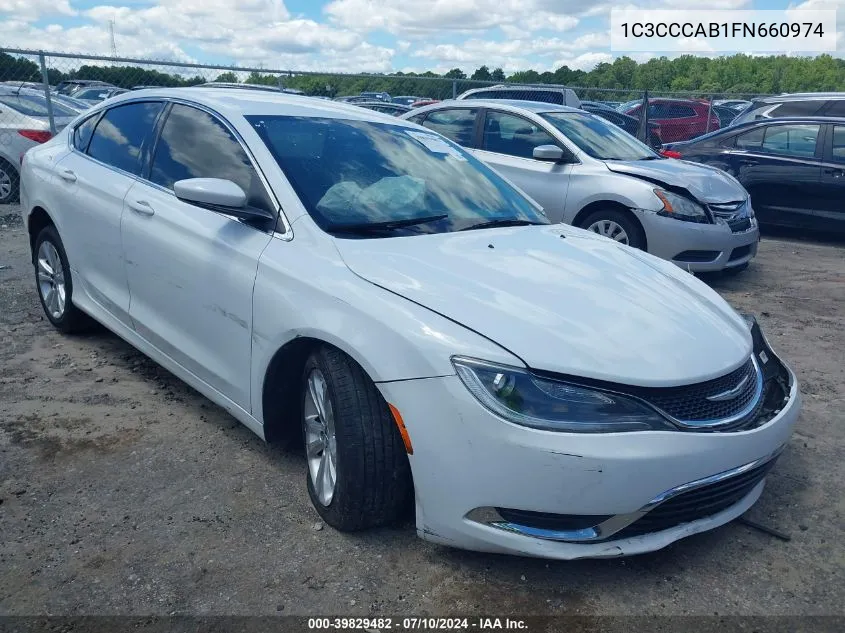 2015 Chrysler 200 Limited VIN: 1C3CCCAB1FN660974 Lot: 39829482