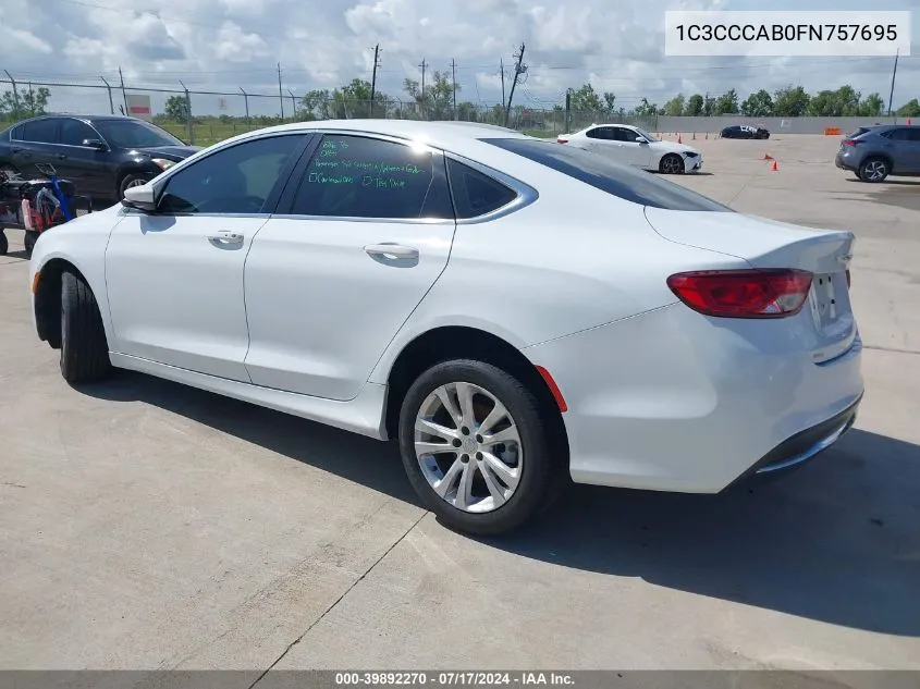 1C3CCCAB0FN757695 2015 Chrysler 200 Limited