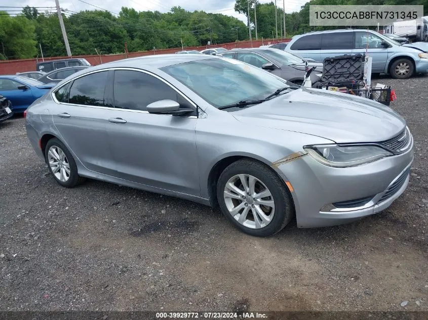 2015 Chrysler 200 Limited VIN: 1C3CCCAB8FN731345 Lot: 39929772