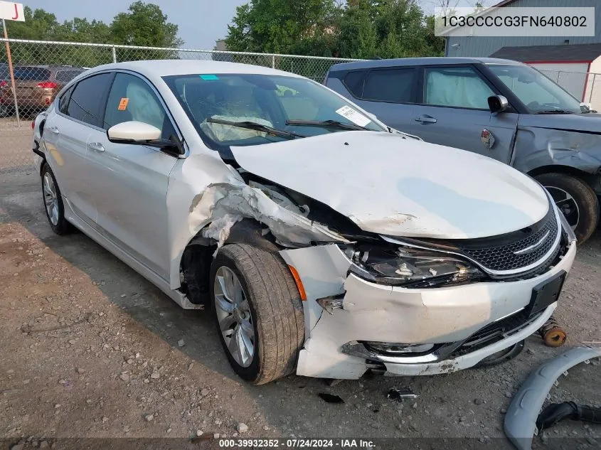 1C3CCCCG3FN640802 2015 Chrysler 200 C