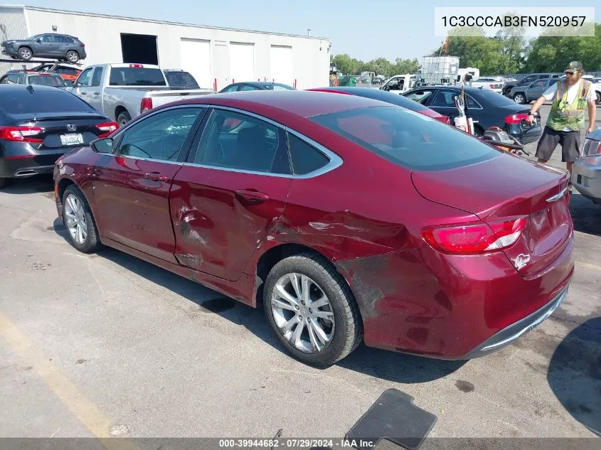 1C3CCCAB3FN520957 2015 Chrysler 200 Limited