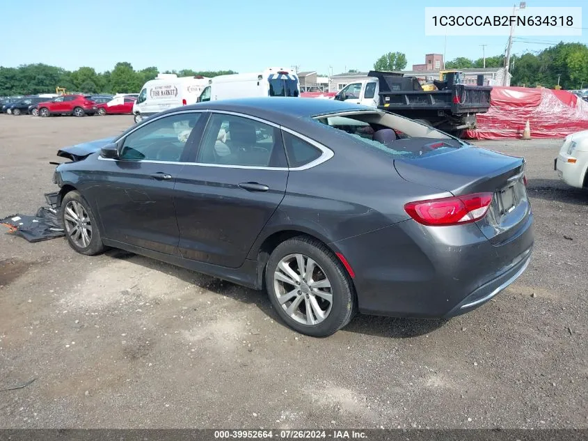 1C3CCCAB2FN634318 2015 Chrysler 200 Limited