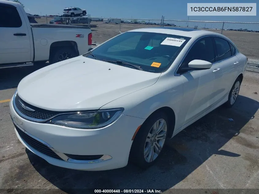 2015 Chrysler 200 Limited VIN: 1C3CCCAB6FN587827 Lot: 40000448