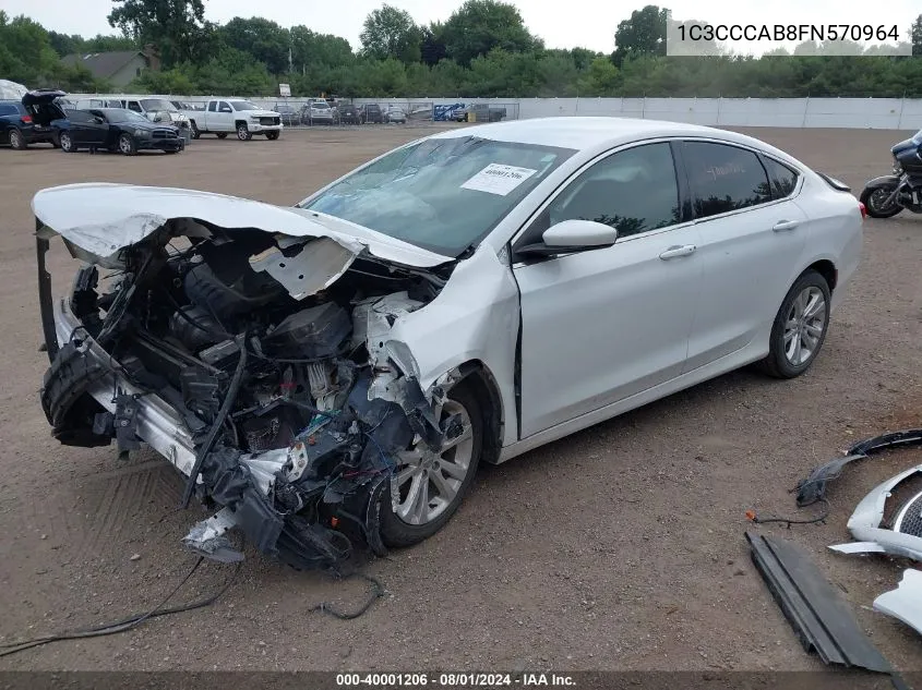 2015 Chrysler 200 Limited VIN: 1C3CCCAB8FN570964 Lot: 40001206