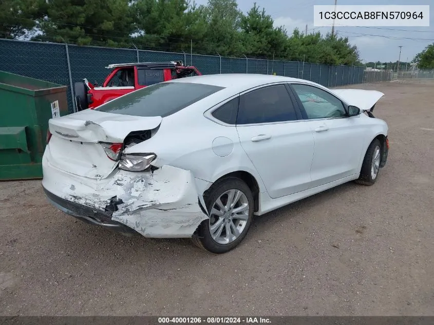 2015 Chrysler 200 Limited VIN: 1C3CCCAB8FN570964 Lot: 40001206