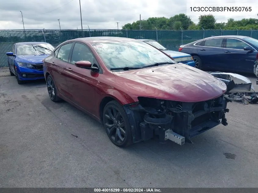 2015 Chrysler 200 S VIN: 1C3CCCBB3FN550765 Lot: 40015299