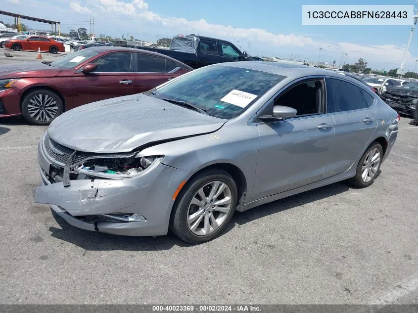 2015 Chrysler 200 Limited VIN: 1C3CCCAB8FN628443 Lot: 40023369