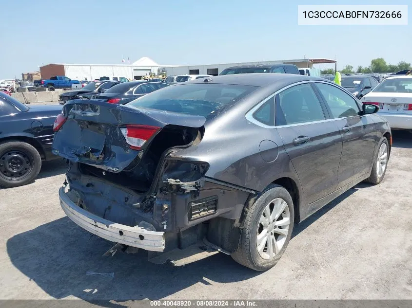 2015 Chrysler 200 Limited VIN: 1C3CCCAB0FN732666 Lot: 40048920