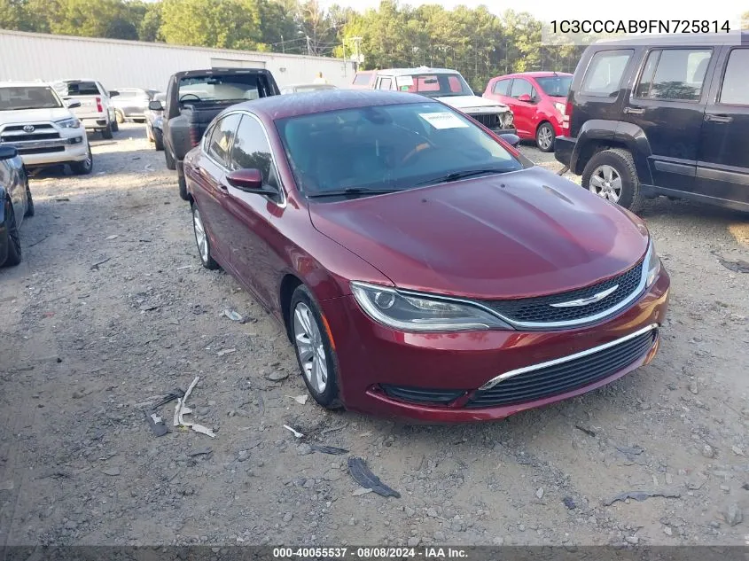 1C3CCCAB9FN725814 2015 Chrysler 200 Limited