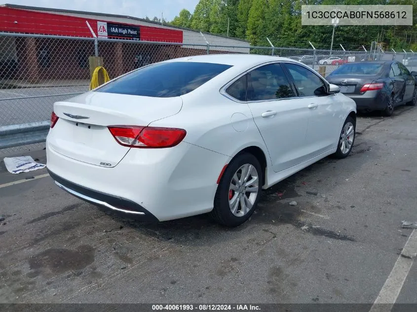 1C3CCCAB0FN568612 2015 Chrysler 200 Limited