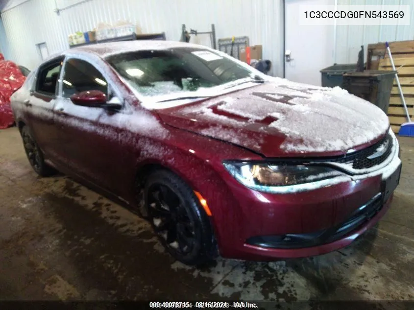 1C3CCCDG0FN543569 2015 Chrysler 200 S