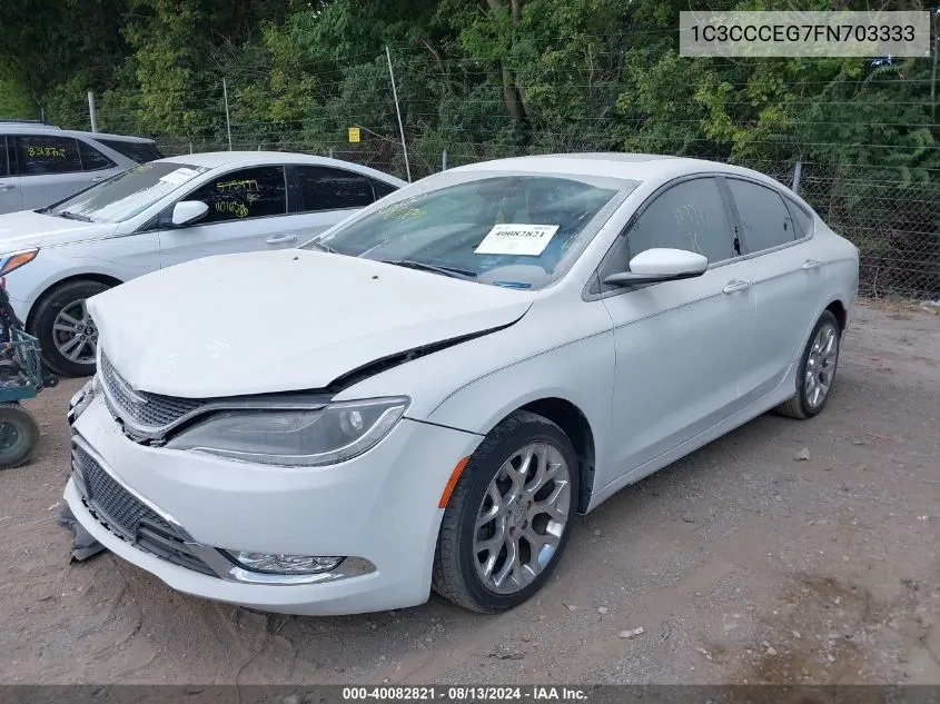 2015 Chrysler 200 C VIN: 1C3CCCEG7FN703333 Lot: 40082821