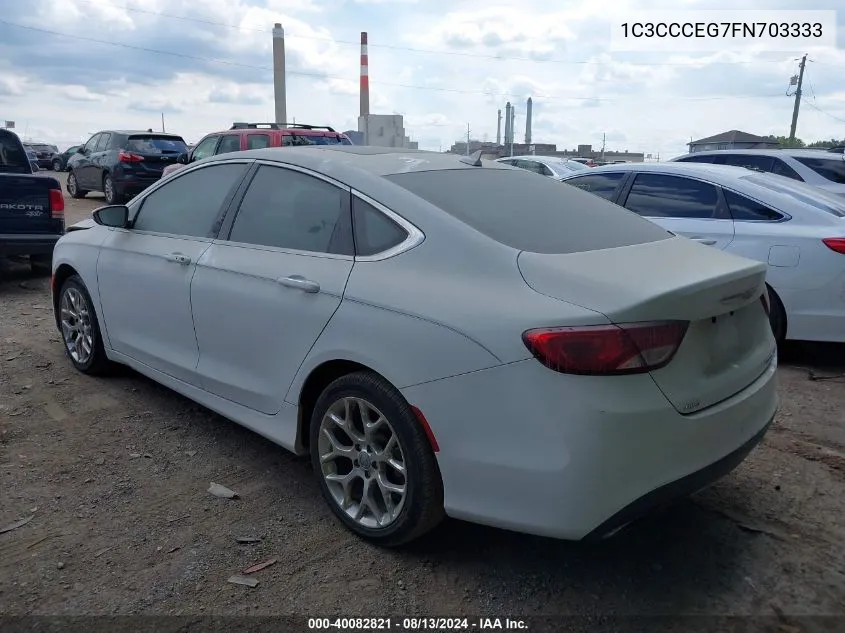 2015 Chrysler 200 C VIN: 1C3CCCEG7FN703333 Lot: 40082821