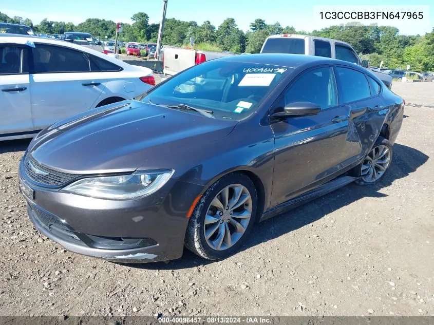 1C3CCCBB3FN647965 2015 Chrysler 200 S