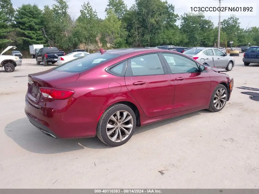 1C3CCCDG2FN601892 2015 Chrysler 200 S