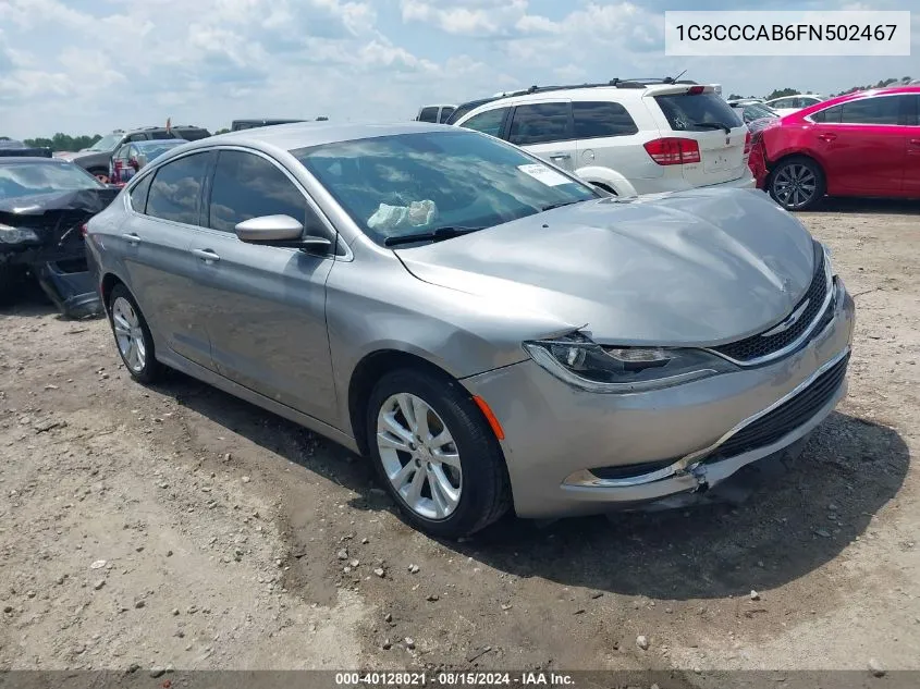 2015 Chrysler 200 Limited VIN: 1C3CCCAB6FN502467 Lot: 40128021