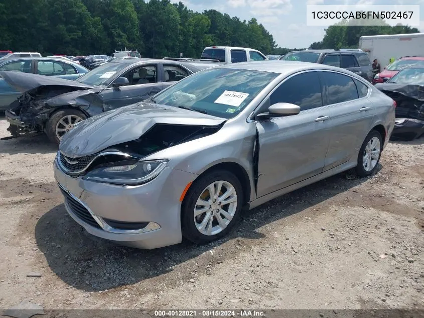 2015 Chrysler 200 Limited VIN: 1C3CCCAB6FN502467 Lot: 40128021