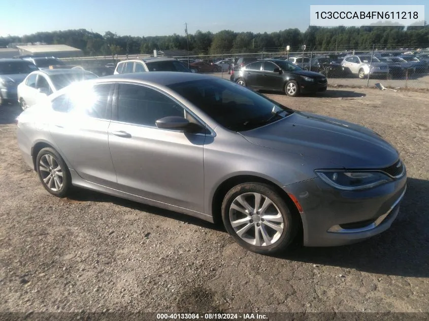 1C3CCCAB4FN611218 2015 Chrysler 200 Limited