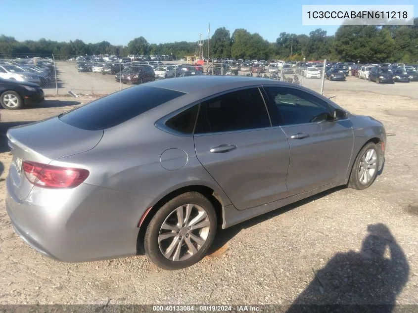 1C3CCCAB4FN611218 2015 Chrysler 200 Limited