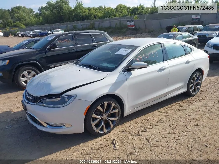 2015 Chrysler 200 C VIN: 1C3CCCCG1FN672485 Lot: 40136037