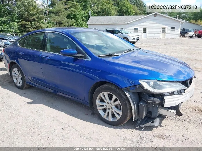 2015 Chrysler 200 Limited VIN: 1C3CCCAB2FN637218 Lot: 40138164