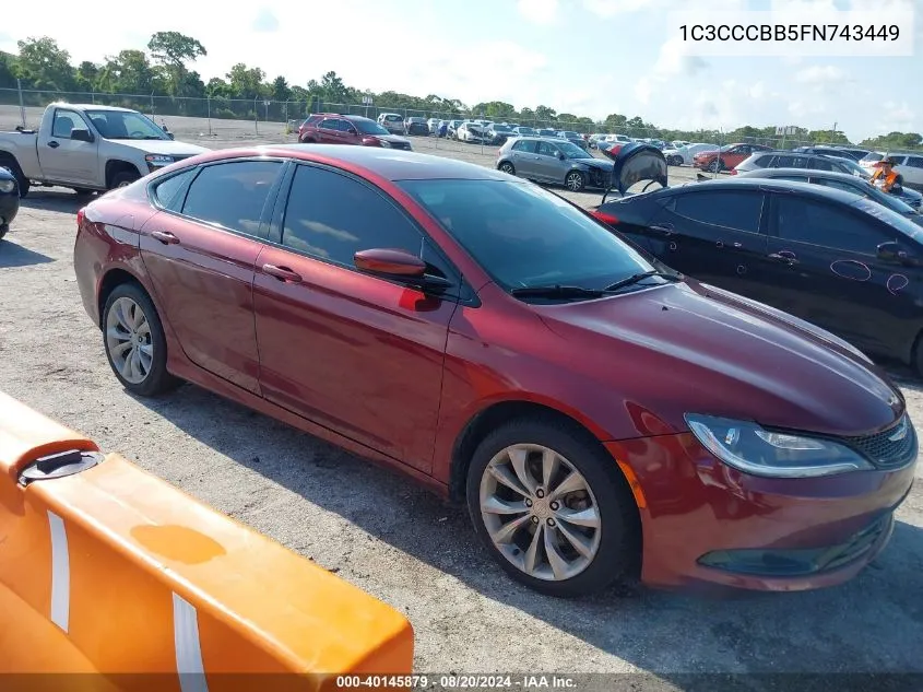 1C3CCCBB5FN743449 2015 Chrysler 200 S