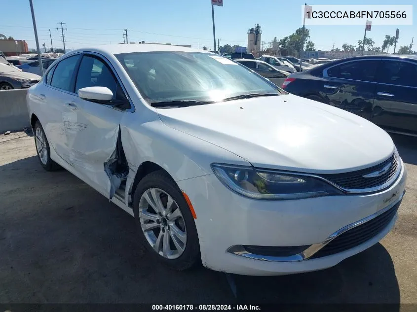 2015 Chrysler 200 Limited VIN: 1C3CCCAB4FN705566 Lot: 40160178