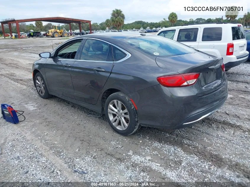 2015 Chrysler 200 Limited VIN: 1C3CCCAB6FN705701 Lot: 40161953