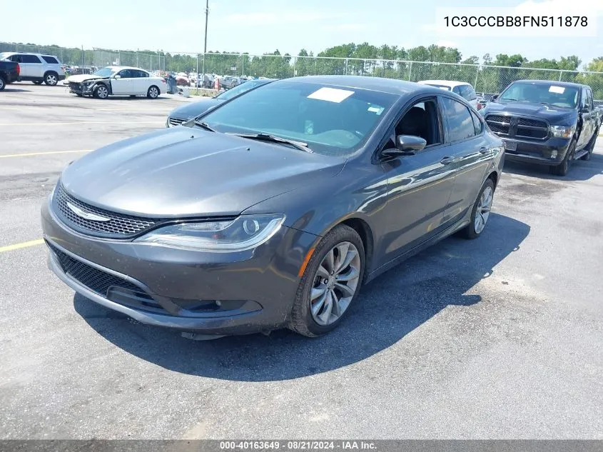 2015 Chrysler 200 S VIN: 1C3CCCBB8FN511878 Lot: 40163649