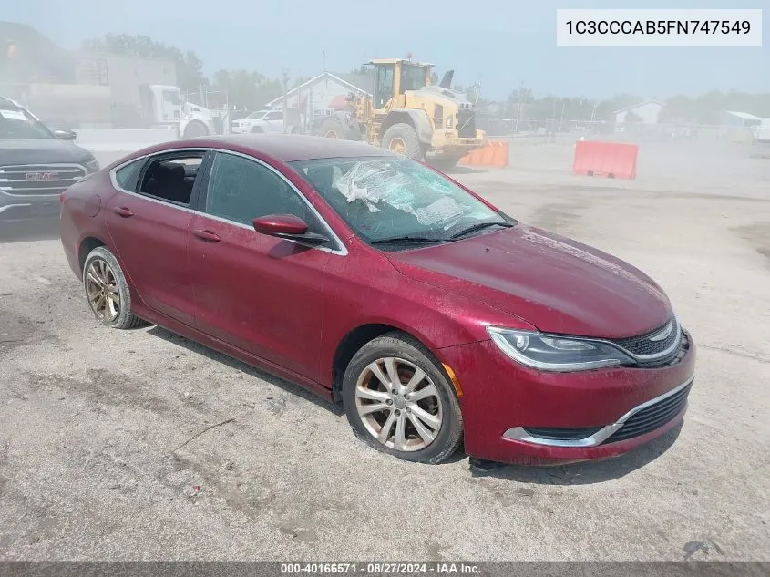 1C3CCCAB5FN747549 2015 Chrysler 200 Limited