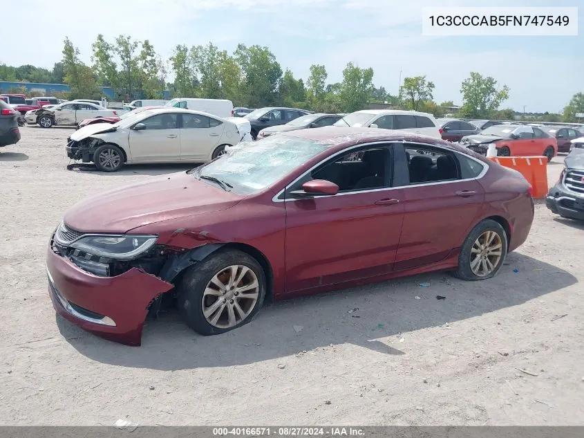 1C3CCCAB5FN747549 2015 Chrysler 200 Limited