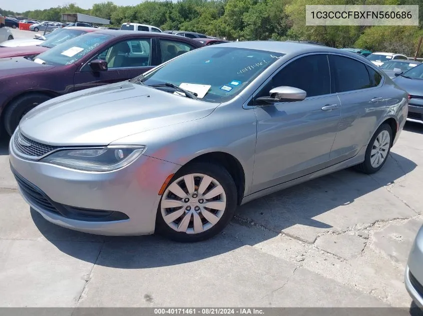 2015 Chrysler 200 Lx VIN: 1C3CCCFBXFN560686 Lot: 40171461