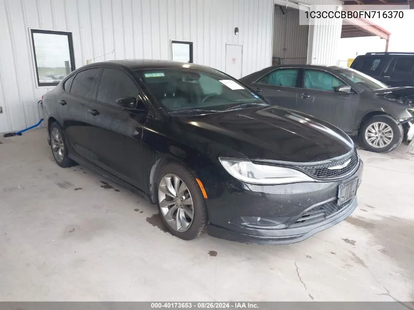 2015 Chrysler 200 S VIN: 1C3CCCBB0FN716370 Lot: 40173653