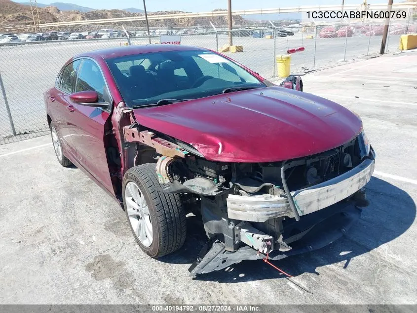 2015 Chrysler 200 Limited VIN: 1C3CCCAB8FN600769 Lot: 40194792