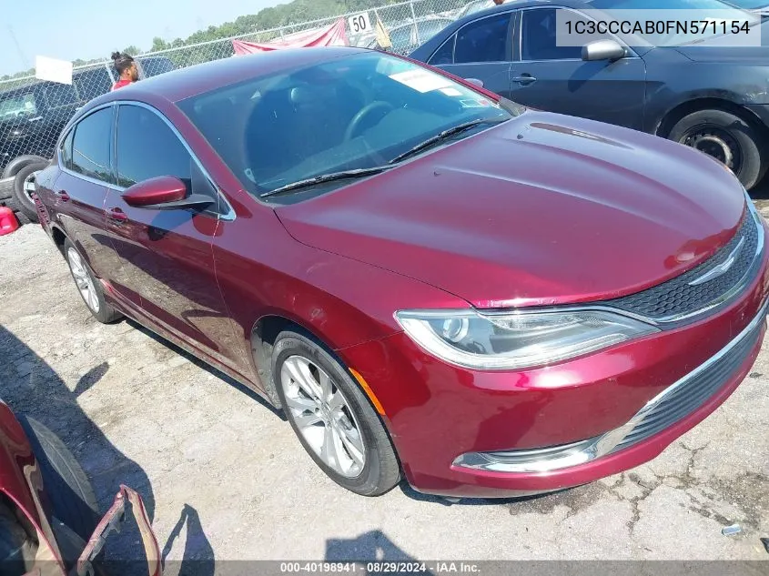 2015 Chrysler 200 Limited VIN: 1C3CCCAB0FN571154 Lot: 40198941