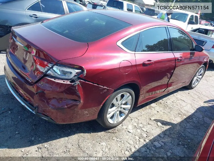 1C3CCCAB0FN571154 2015 Chrysler 200 Limited