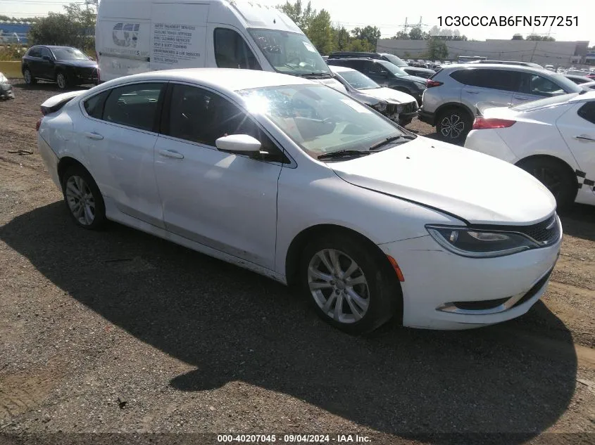 2015 Chrysler 200 Limited VIN: 1C3CCCAB6FN577251 Lot: 40207045