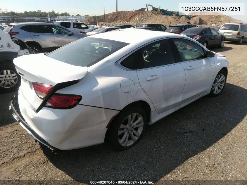 2015 Chrysler 200 Limited VIN: 1C3CCCAB6FN577251 Lot: 40207045