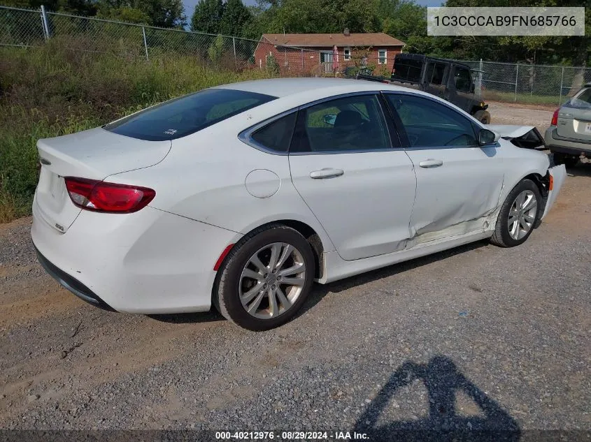 2015 Chrysler 200 Limited VIN: 1C3CCCAB9FN685766 Lot: 40212976