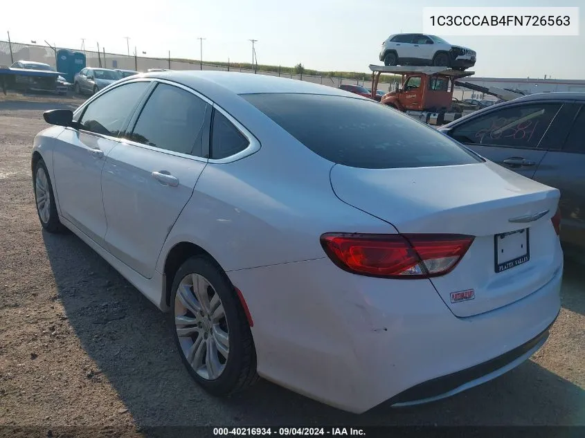 1C3CCCAB4FN726563 2015 Chrysler 200 Limited