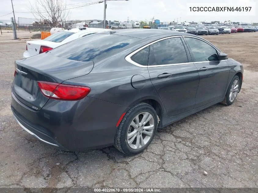 2015 Chrysler 200 Limited VIN: 1C3CCCABXFN646197 Lot: 40220670